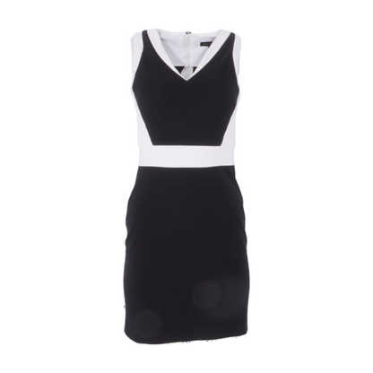 Black Petite Color Block Mini Dress