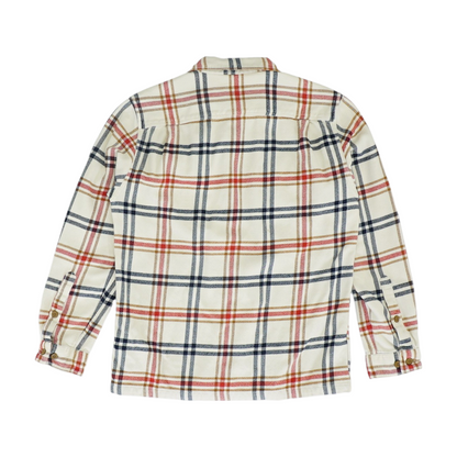 Beige Plaid Flannel Button Down