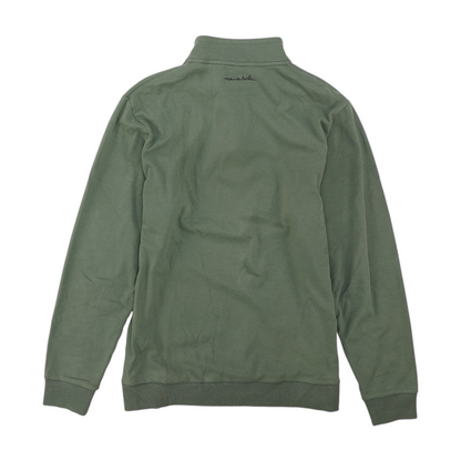 Green Solid 1/4 Zip Pullover