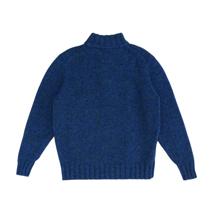 Blue Solid 1/4 Zip Sweater