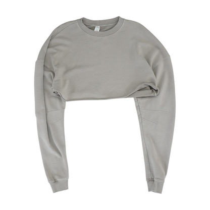 Gray Solid Sweatshirt Pullover