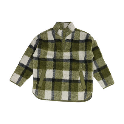Green Check 1/4 Zip Pullover