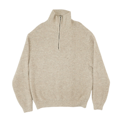 Tan 1/4 Zip Sweater