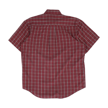 Red Plaid Short Sleeve Button Down