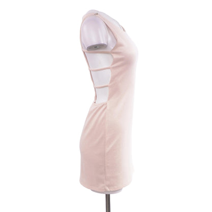 Beige Solid Midi Dress