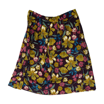 Purple Plus Size Floral Midi Skirt