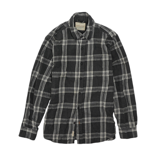 Gray Plaid Flannel Button Down