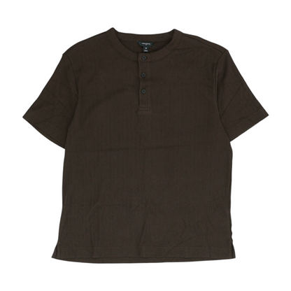 Brown Solid Henley T-Shirt