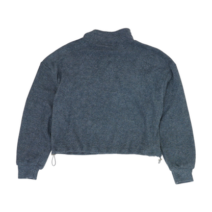 Blue Solid 1/4 Zip Pullover