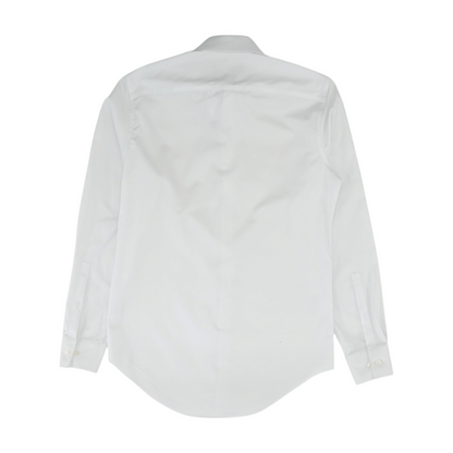 White Solid Long Sleeve Button Down
