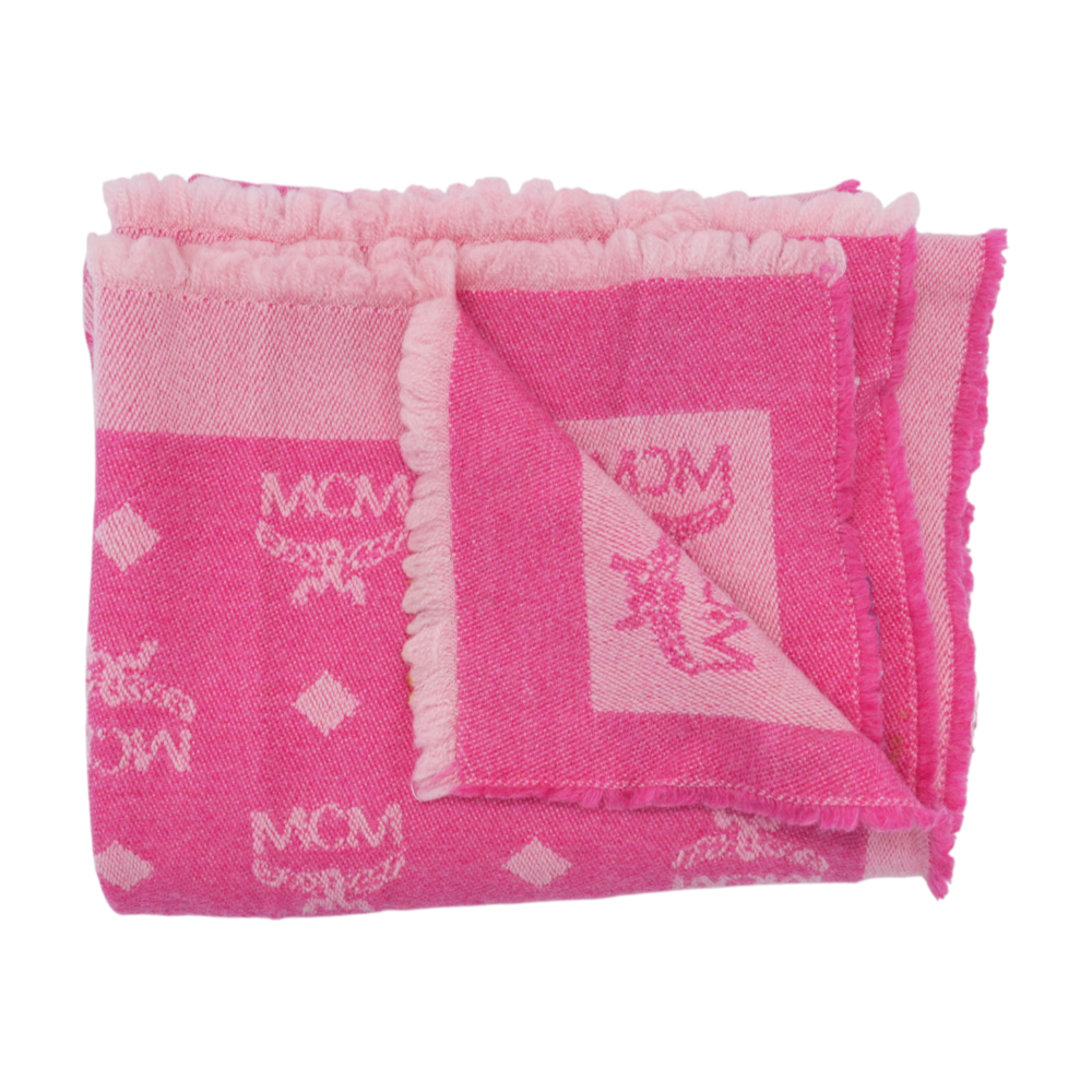 Pink Graphic Wool Scarf