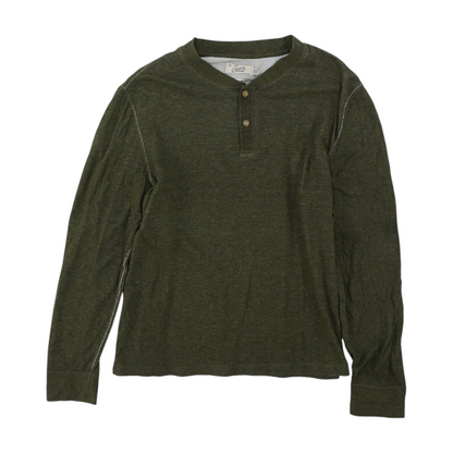 Green Solid Henley T-Shirt