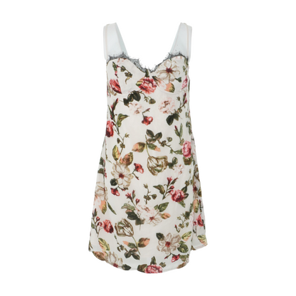 Beige Floral Mini Dress