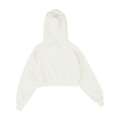White Solid Hoodie Pullover