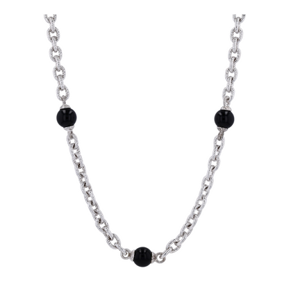 Sterling Silver Onyx Chain Necklace