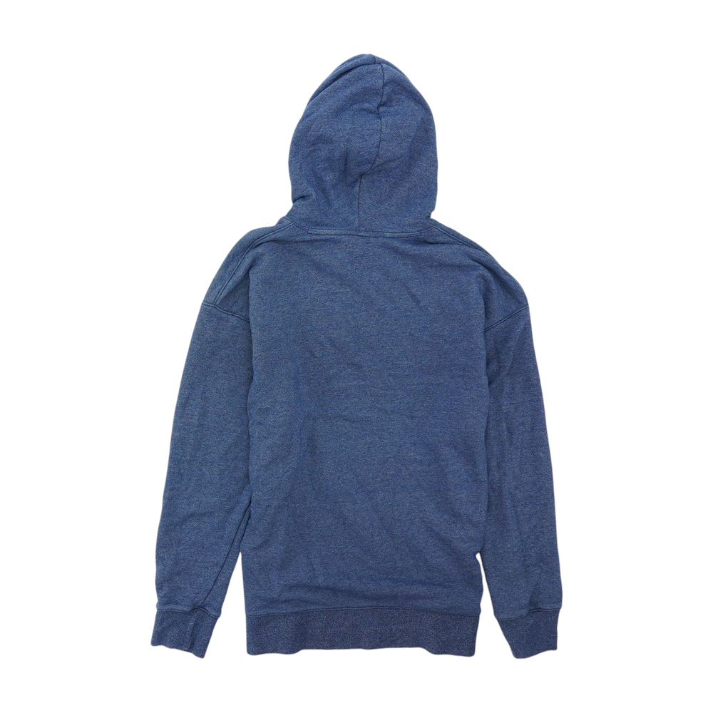 Blue Solid Hoodie Pullover