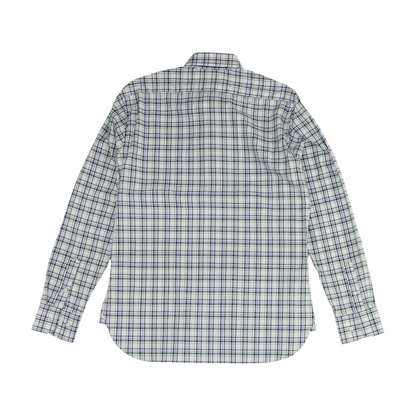 White Plaid Long Sleeve Button Down