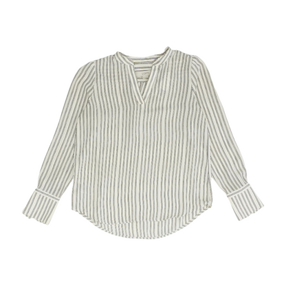 White Petite Striped Blouse
