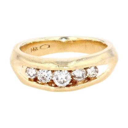1/2 Ct 14K Gold Staggered Graduated Diamond Band