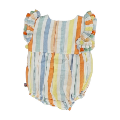 Multi Striped Short Sleeve One-Piece
