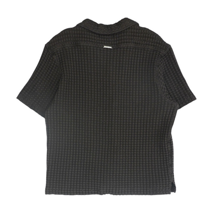 Brown Solid Short Sleeve Button Down