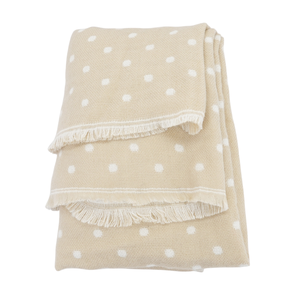 Beige Polka Dot Acrylic Scarf