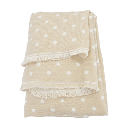 Beige Polka Dot Acrylic Scarf