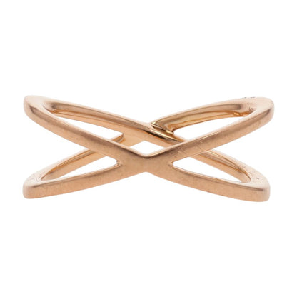1/5 Ct 18K Rose Gold Diamond Crossover Stackable Ring