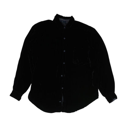 Black Solid Long Sleeve Button Down