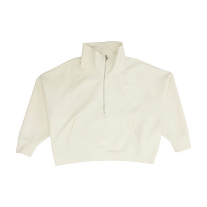 Beige Plus Solid 1/4 Zip Pullover