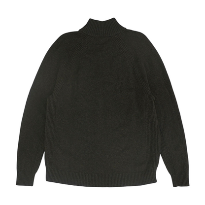 Brown Solid 1/4 Zip Sweater