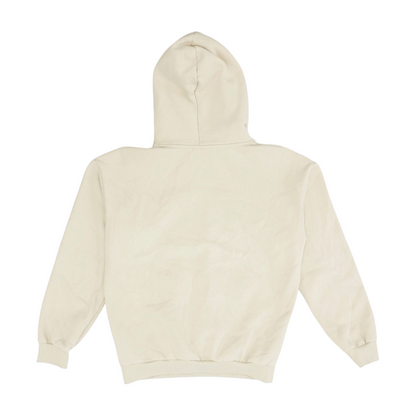 Beige Solid Hoodie Pullover