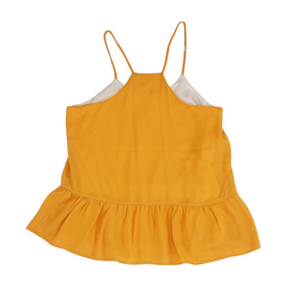 Orange Solid Sleeveless Blouse