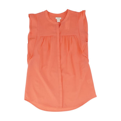 Peach Solid Sleeveless Blouse