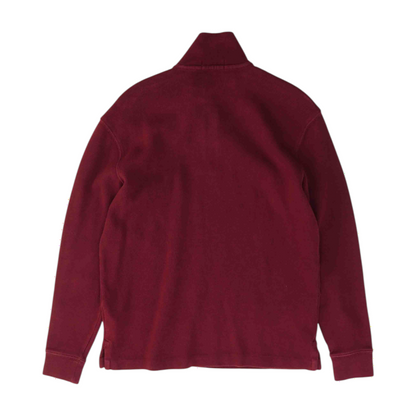 Maroon Solid 1/4 Zip Sweater