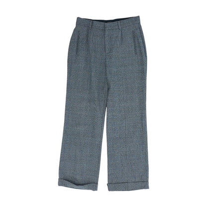 Gray Plaid Regular Pants