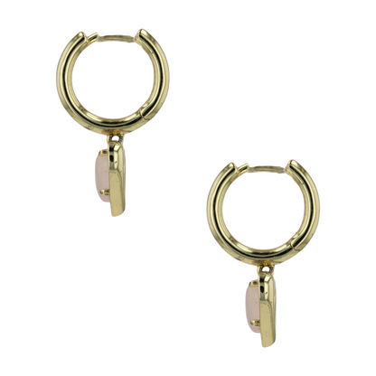 Costume Rose Quartz Drop Earrings