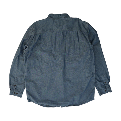 Blue Big & Tall Solid Long Sleeve Button Down