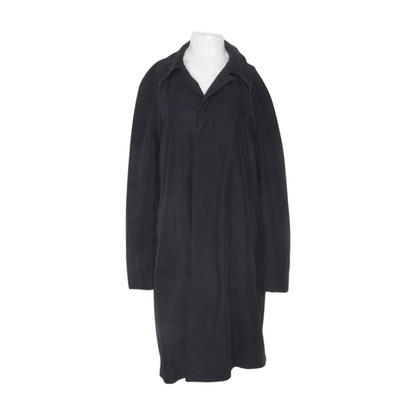 Black Solid Cotton Blend Coat