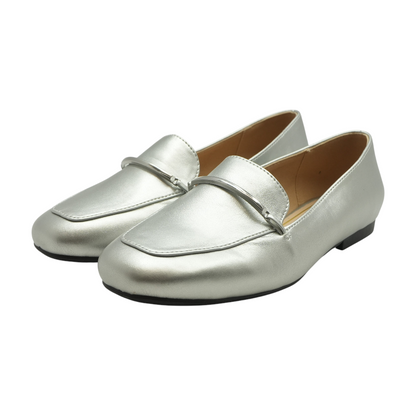 Silver Slip-On Flats