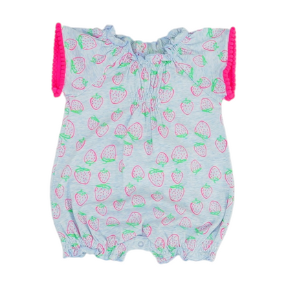 Blue Graphic Short Sleeve One-Piece