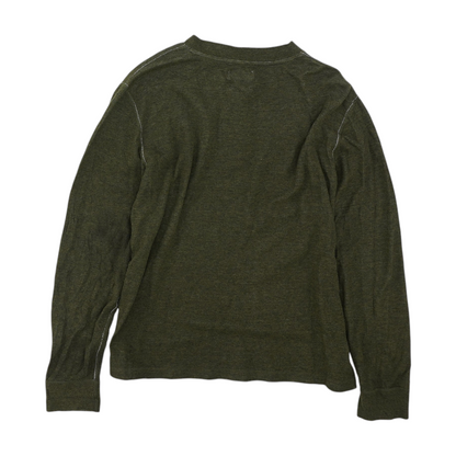 Green Solid Henley T-Shirt