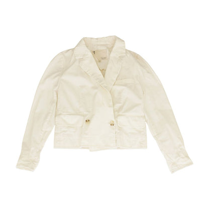 White Solid Blazer