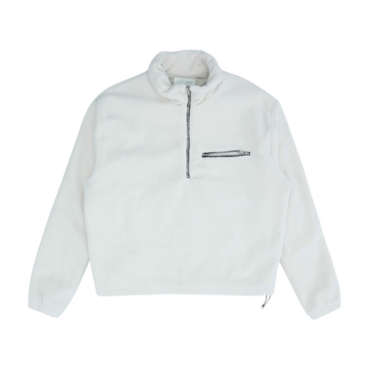 Cream Solid 1/4 Zip Pullover