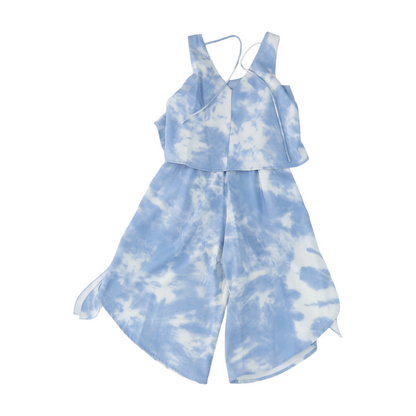 Blue Tie-Dye Sleeveless One-Piece