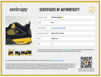 Thunder Jordan 4 Retro High-Top Athletic Shoes