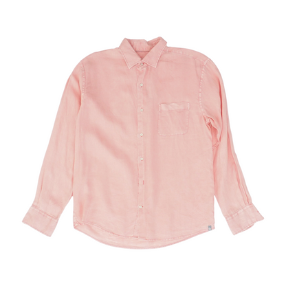 Pink Solid Long Sleeve Button Down