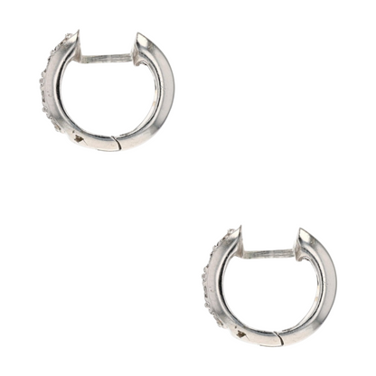 1/5 ctw 14K White Gold Diamond Hoop Earrings