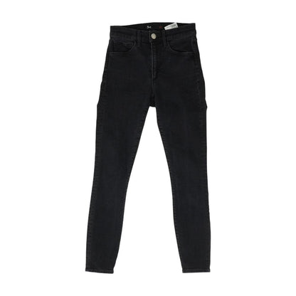 Black Solid Skinny Leg Jeans