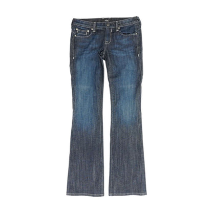 Navy Solid Low Rise Bootcut Jeans